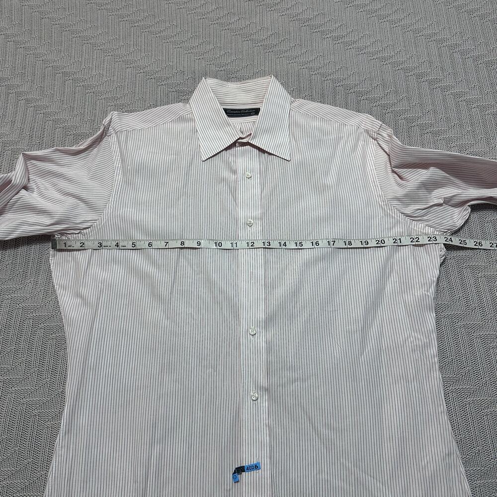 Tom James Red Pinstripe Custom Made Button Down S… - image 7